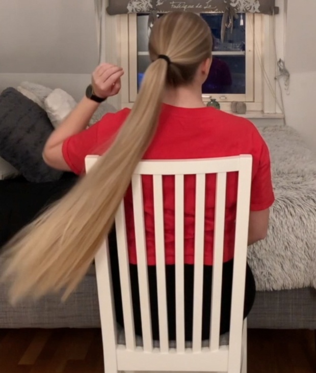 PHONE VIDEO - Swedish blonde in red