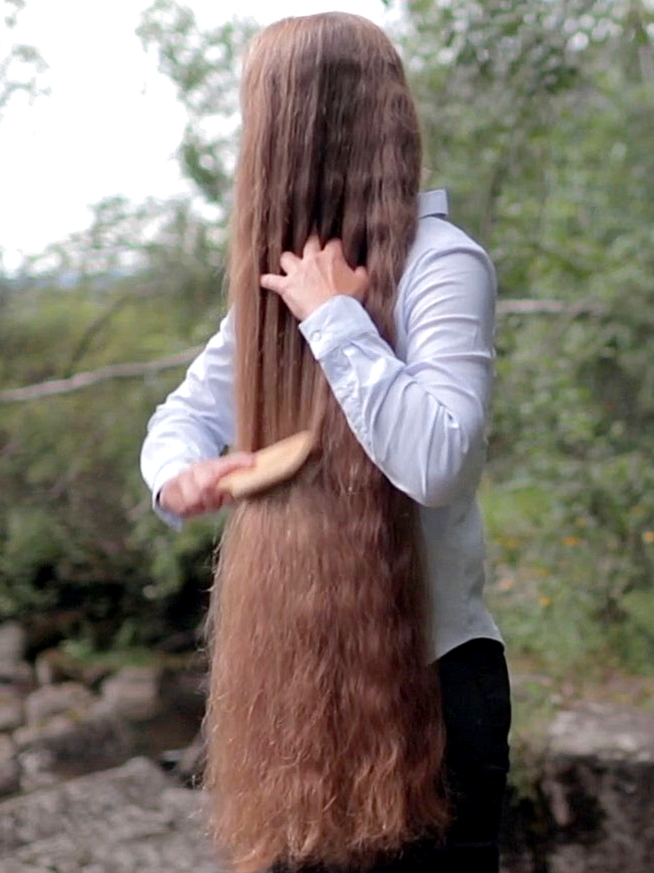 long hair brushing