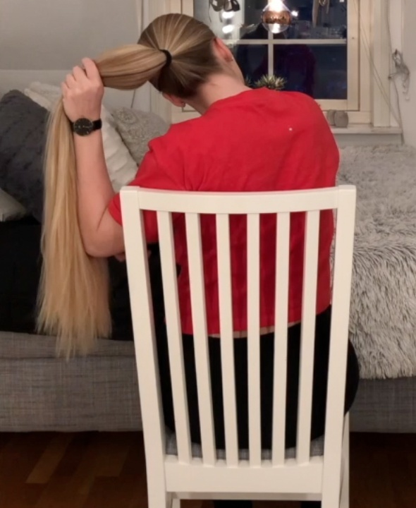 PHONE VIDEO - Swedish blonde in red