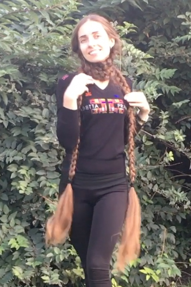 VIDEO - Braided, massive pigtails
