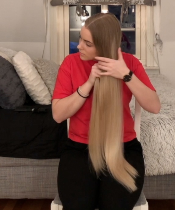 PHONE VIDEO - Swedish blonde in red
