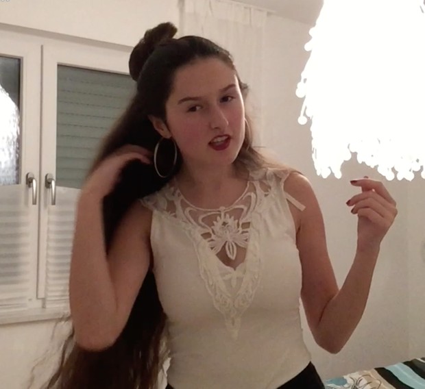 VIDEO - Classic length braid, hair play & updo