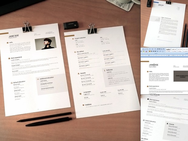 CV, resume & cover letter template v2