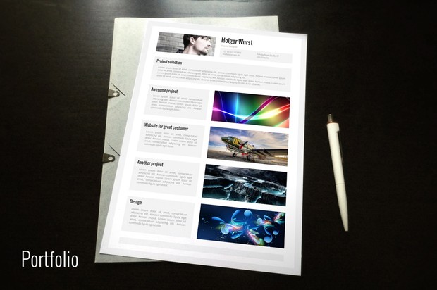 CV, cover letter, portfolio template