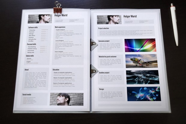 CV, cover letter, portfolio template