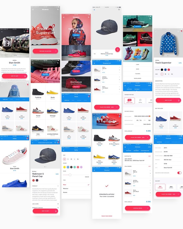 Modesto Ecommerce Mobile UI Kit - for Sketch