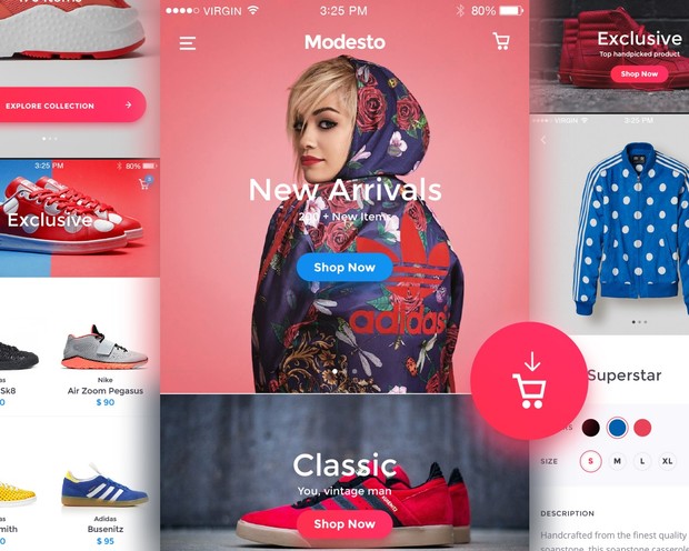 Modesto Ecommerce Mobile UI Kit - for Sketch