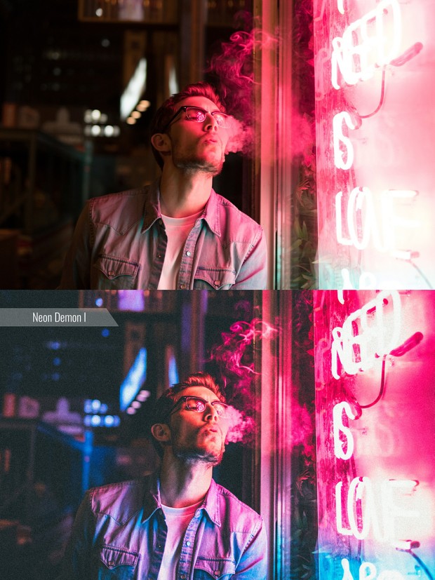 4 NEON FILMLOOK LIGHTROOM PRESETS