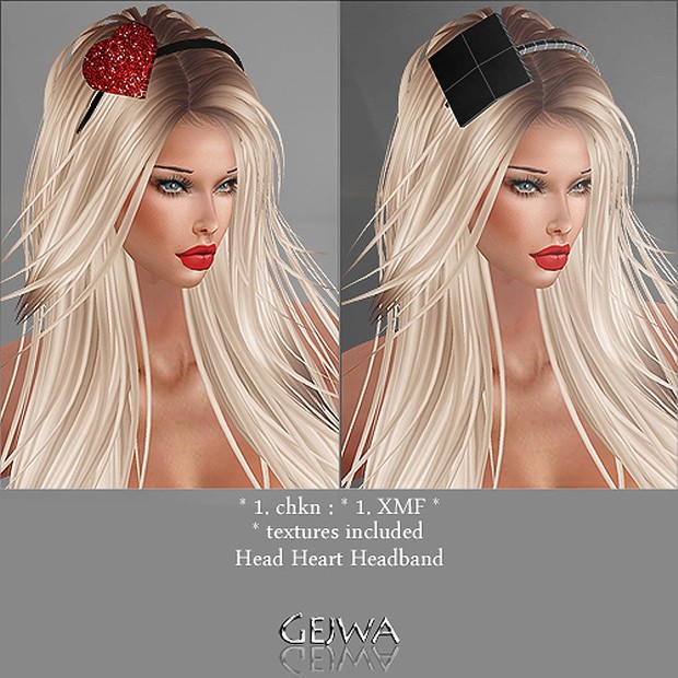 Heart HeadBand IMVU MESH & TEXTURE