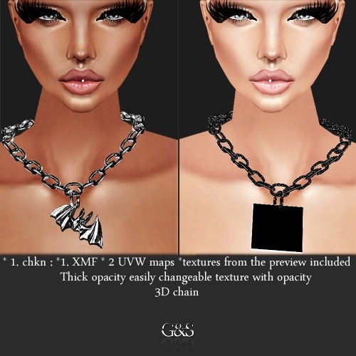 3D Chained Necklace IMVU MESH & TEXTURE