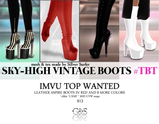 Aspire Leather Boots IMVU MESH & TEXTURES
