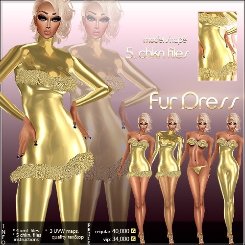 Fur Dress Outfit Full Pack IMVU MESH