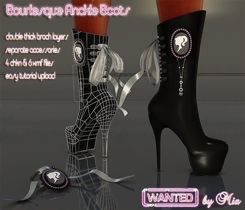 Bourlesque Anckle Boots Full Pack IMVU MESH