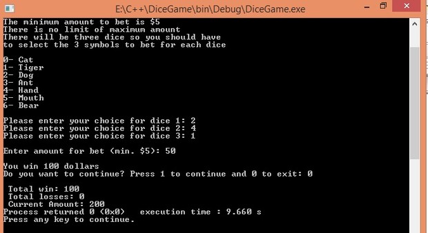 CS222 Project 1 The Game of Korona és Horgony - Dice Rolling Game