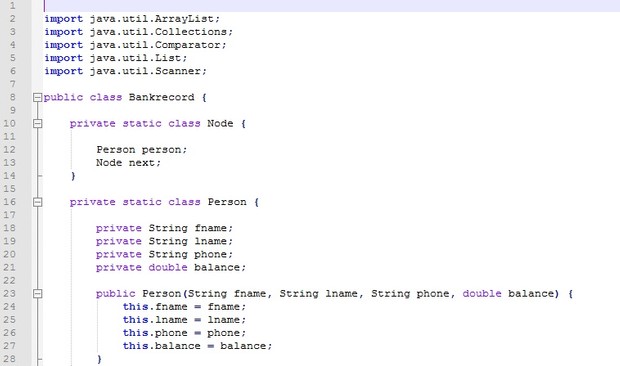 Bank Record system in Java with full source code BackRecord.java