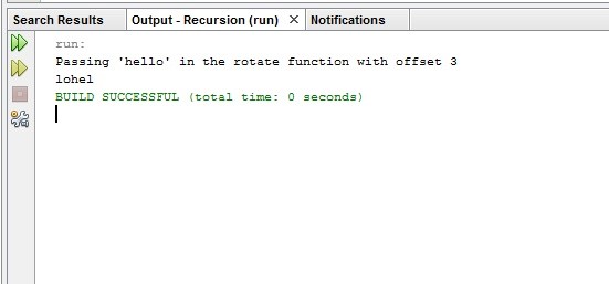 Recursive method to rotate a String by N characters to the right at any given number in java