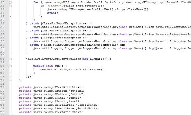 Hash Map and Tree Map for words listing from .txt file using Java GUI CSCI 212 – Project 4