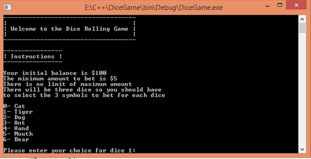 CS222 Project 1 The Game of Korona és Horgony - Dice Rolling Game