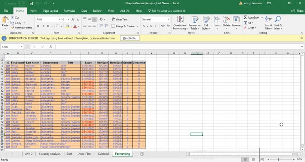 Security Analysis | Excel Exercise | Download Now