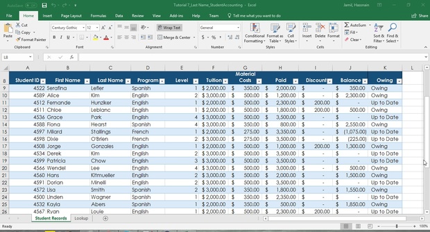 Mountainview Language School - Students Payment Analysis Excel Project Download Now