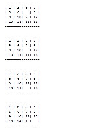 The game of 15 in Java with full source code