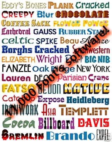 over 1100+ Fonts (TTF format)