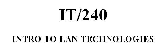 IT 240 Week 6 Exercise Toolwire Lab