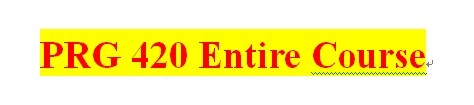 PRG 420 Week 1 Individual Java™ Program