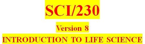 SCI 230 Week 1 Chemistry of Life Worksheet