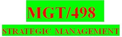 MGT 498 Week 1 Individual Strategic Management Process Paper