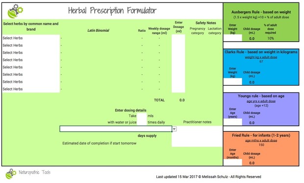 Herbal prescription formulator