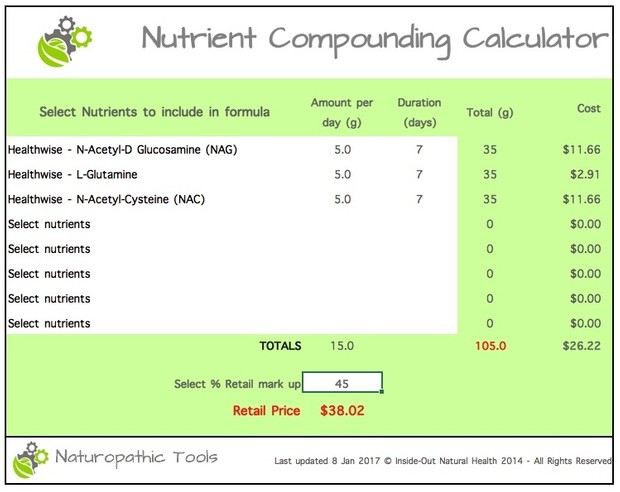 Nutrient compounding calculator