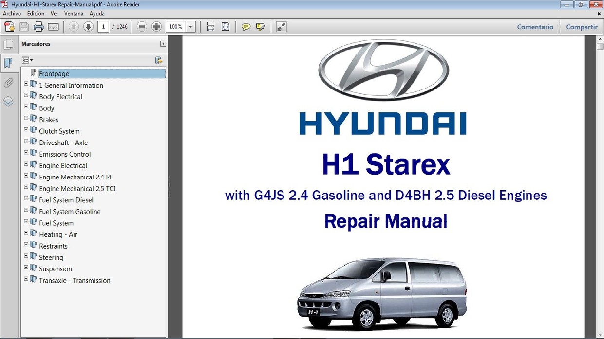 HYUNDAI H1 Starex Repair Manual de Taller Car.Repair.Manuals
