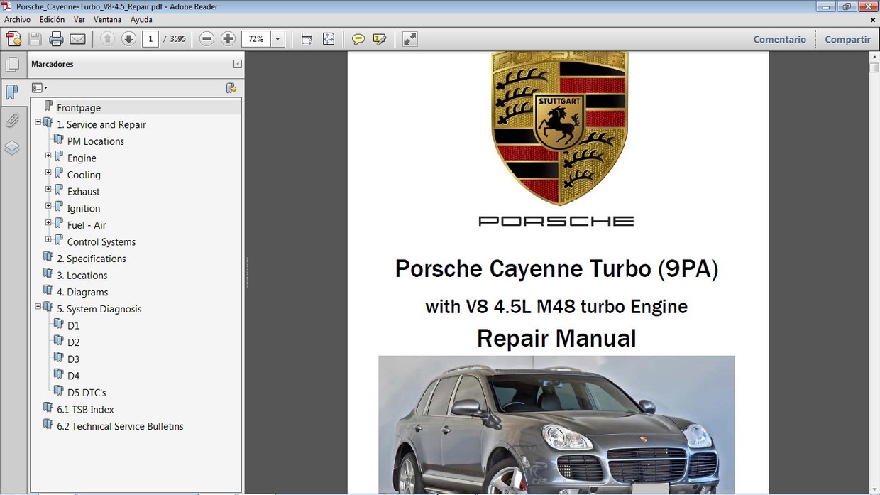 PORSCHE CAYENNE TURBO (9PA) 4.5 Repair Manual Car.Repair.Manuals