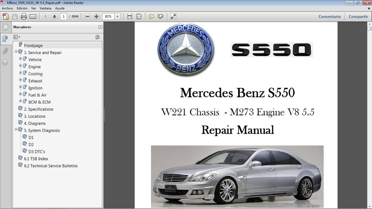 MERCEDES BENZ S550 W221 Repair Manual Manua Car.Repair.Manuals