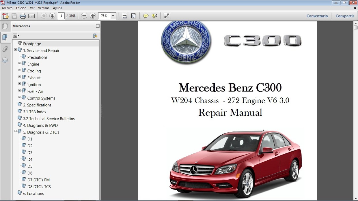 MERCEDES BENZ C300 W204 M272 Repair Manual Car.Repair.Manuals