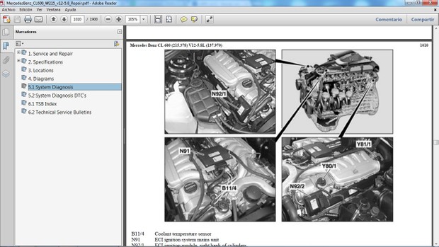 MERCEDES BENZ CL600 W215 V12 5.8 Manual de Taller - Workshop Repair