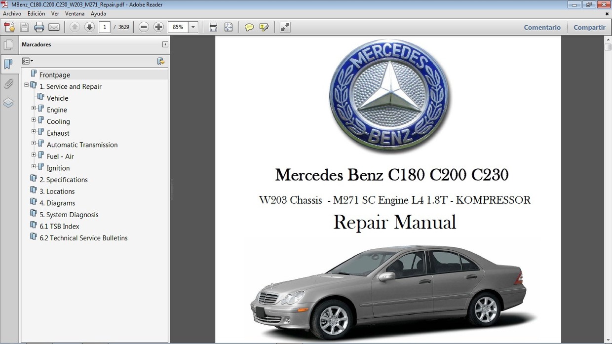 MERCEDES BENZ C180 C200 C230 Kompressor W203 Workshop - Car.Repair.Manuals