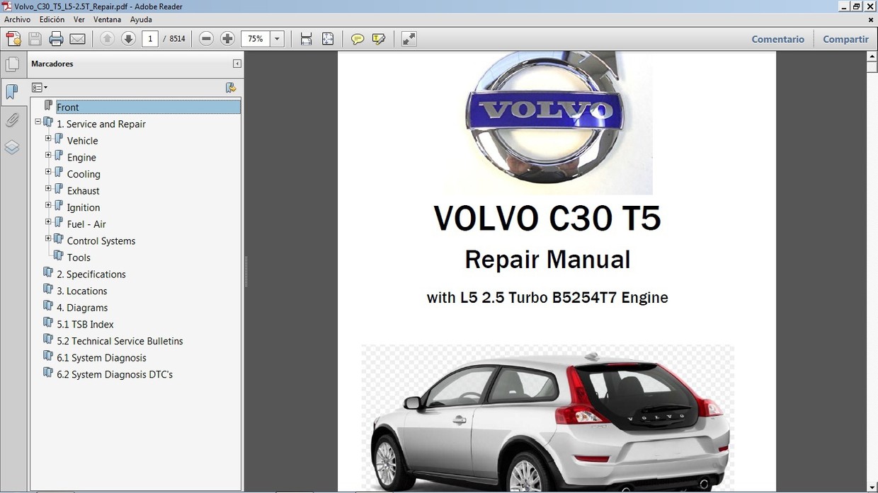 VOLVO C30 T5 2.5 Repair Manual Manual de Ta Car.Repair.Manuals