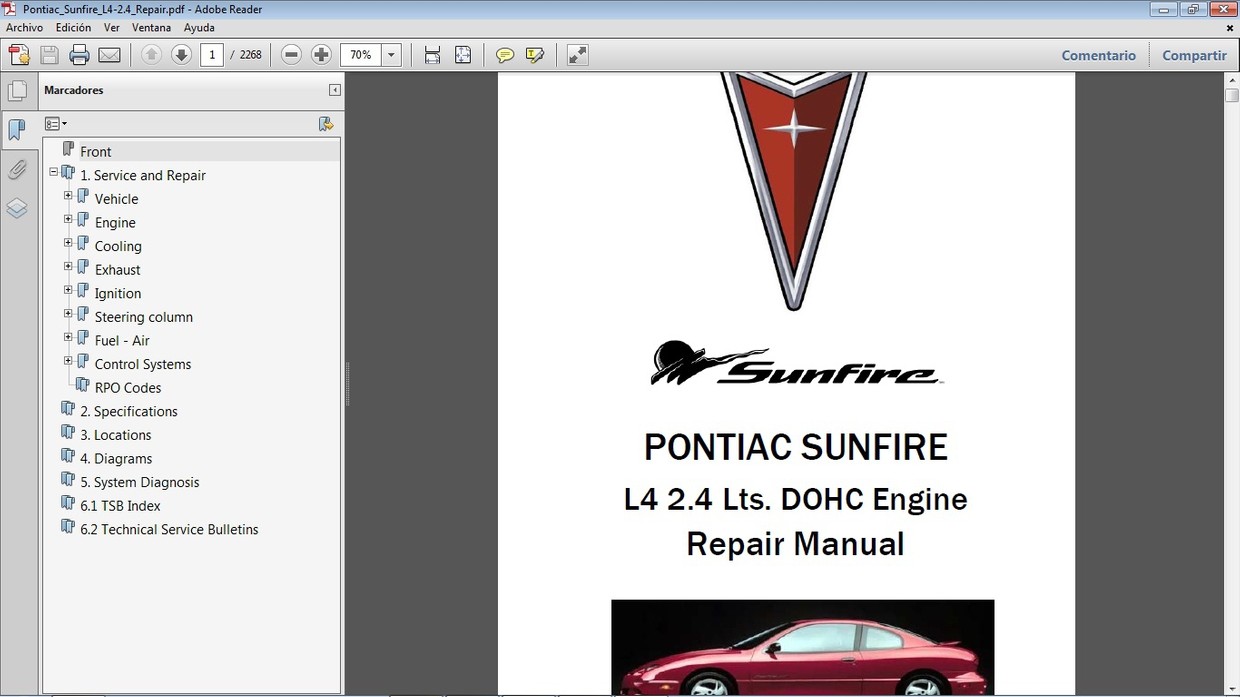 PONTIAC SUNFIRE 1996-2002 2.4 Workshop Repair - Manual - Car.Repair.Manuals