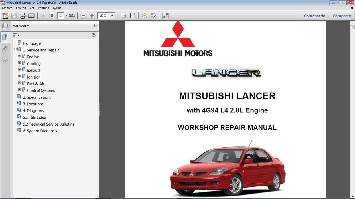 2002 Mitsubishi Lancer Es Owners Manual MITSUBISHI LANCER 2.0 2002-2007 Workshop Repair - Manu - Car.Repair.Manuals