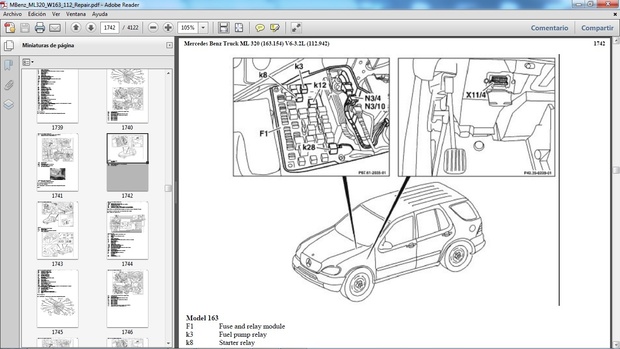 MERCEDES BENZ ML320 W163 Manual de Taller - Workshop Repair