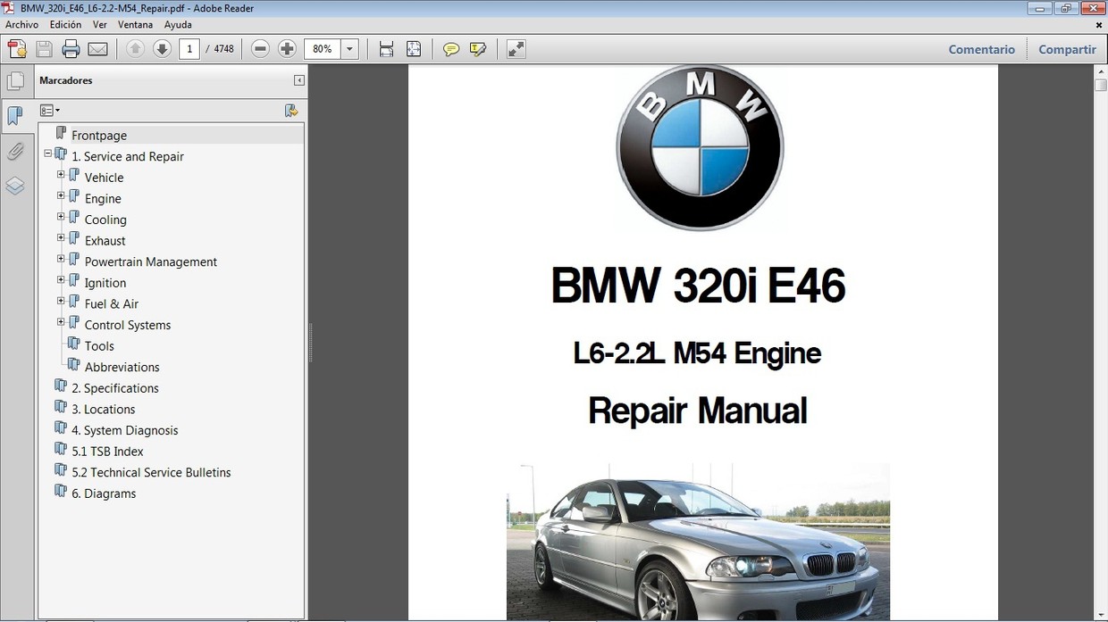 BMW 320i E46 motor M54 2.2L Repair Manual M Car.Repair.Manuals