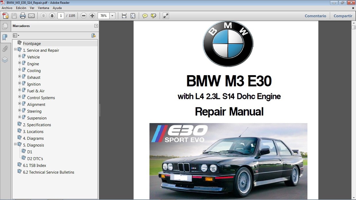 BMW M3 E30 L4 2.3 Repair Manual Manual de Car.Repair.Manuals