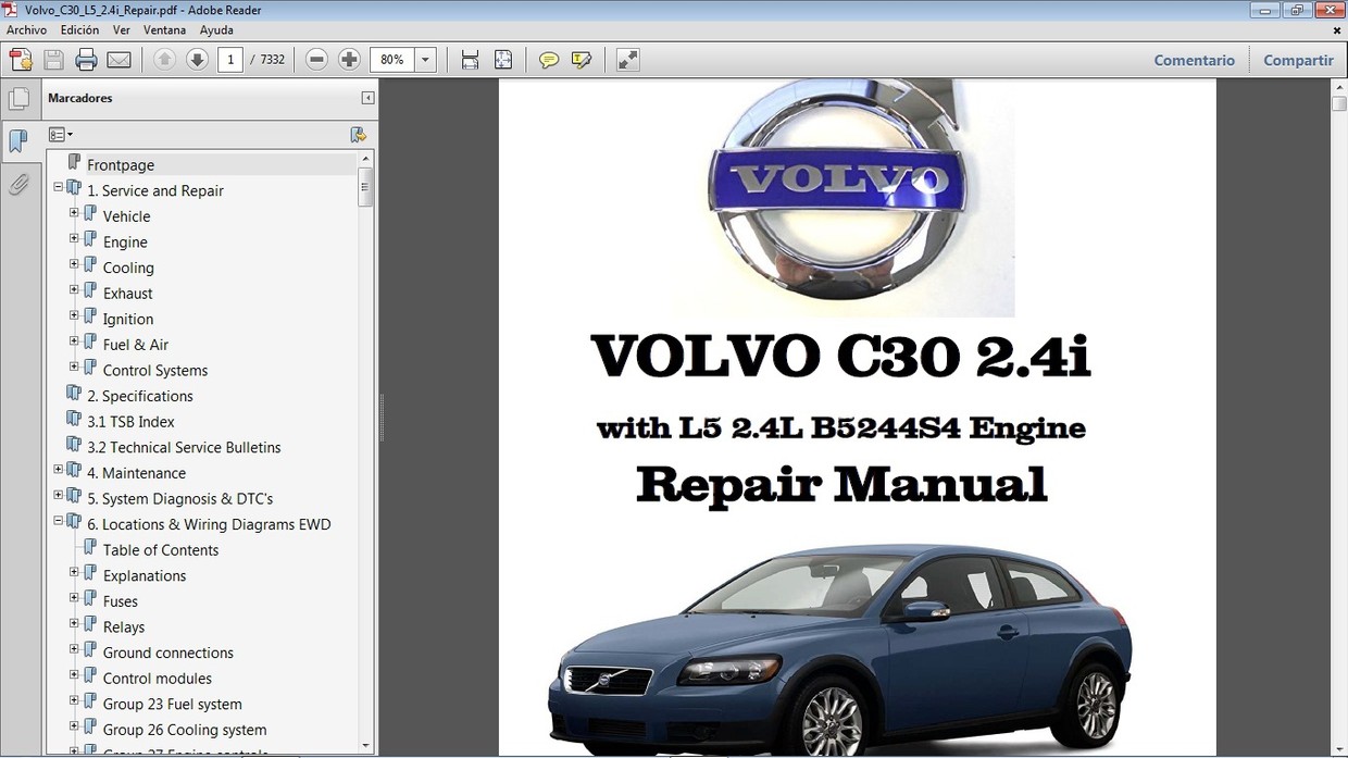VOLVO C30 L5 2.4 Repair Manual Manual de Ta Car.Repair.Manuals