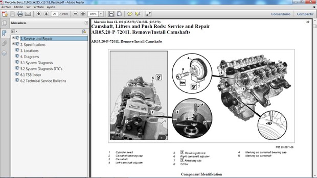 MERCEDES BENZ CL600 W215 V12 5.8 Manual de Taller - Workshop Repair