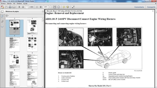 MERCEDES BENZ C320 W203 Manual de Taller - Workshop Repair
