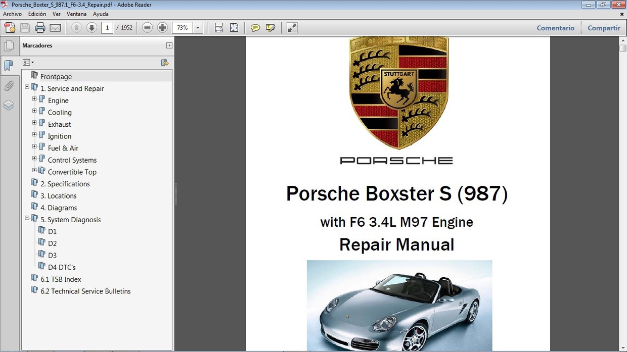 PORSCHE BOXSTER S (987) 3.4 Workshop Repair - Manual d - Car.Repair.Manuals