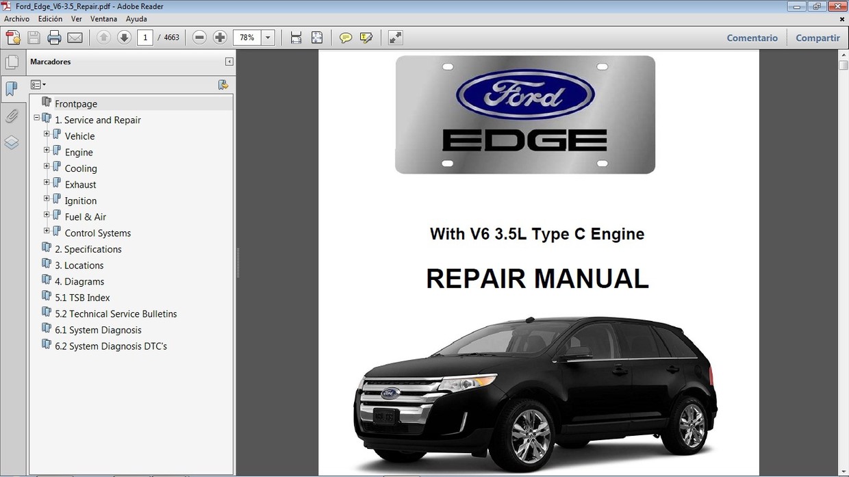 FORD EDGE 2011-2014 3.5 Workshop Repair - Manual de Ta - Car.Repair.Manuals