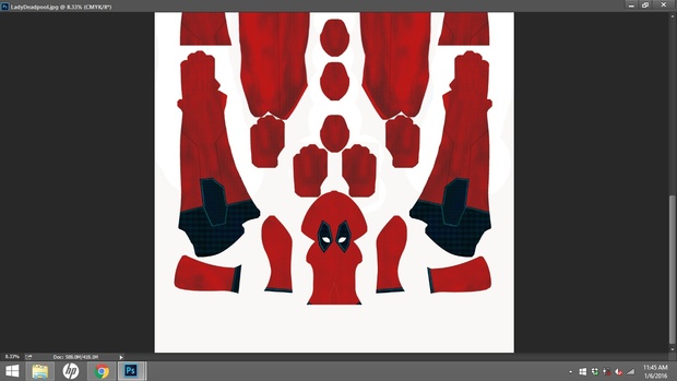 Lady Deadpool Dye Sublimation Print File